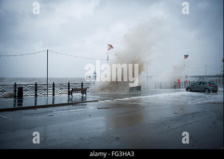 Schlechtes Wetter in Weston Supermare - Storm Imogen Stockfoto