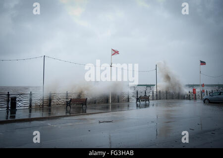 Schlechtes Wetter in Weston Supermare - Storm Imogen Stockfoto