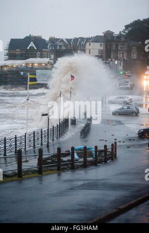 Schlechtes Wetter in Weston Supermare - Storm Imogen Stockfoto