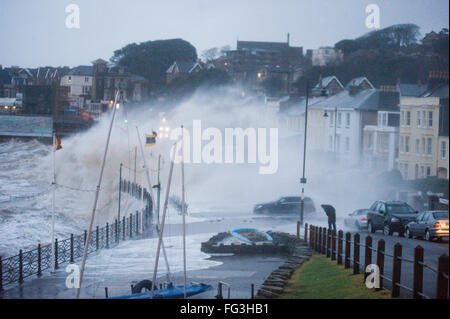 Schlechtes Wetter in Weston Supermare - Storm Imogen Stockfoto