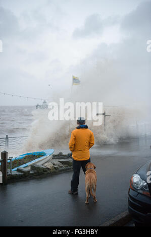 Schlechtes Wetter in Weston Supermare - Storm Imogen Stockfoto