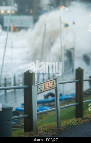 Schlechtes Wetter in Weston Supermare - Storm Imogen Stockfoto