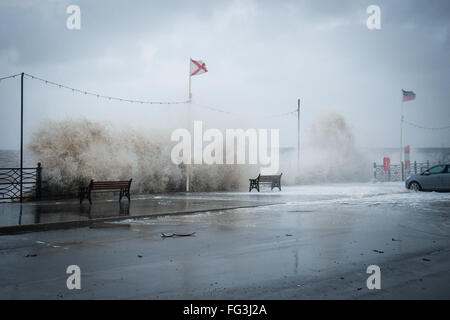 Schlechtes Wetter in Weston Supermare - Storm Imogen Stockfoto