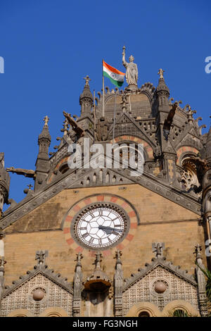 Bahnhof Chhatrapati Shivaji Terminus (CST), früher bekannt als Victoria Terminus, eines der berühmtesten Gebäude von Mumbai Stockfoto