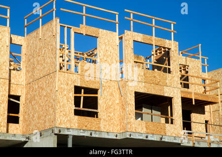 Holz Holz Konstruktion eines Mehrfamilienhauses in Boise, Idaho, USA. Stockfoto