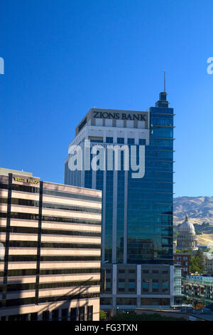 Zion Bankgebäude in der Innenstadt von Boise, Idaho, USA. Stockfoto