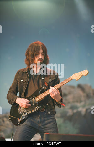 Die Zutons Durchführung Leben auf dem Glastonbury Festival 2008, Somerset, England, Vereinigtes Königreich. Stockfoto