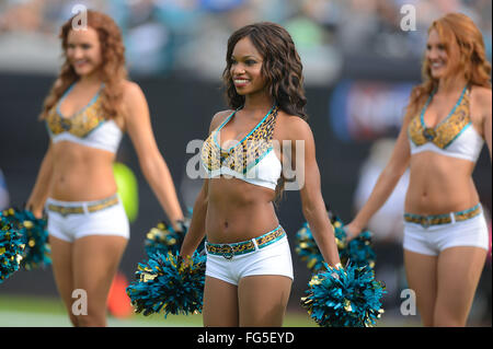 Jacksonville, FL, USA. 9. Dezember 2012. Jacksonville Jaguars Cheerleader bei einem NFL-Spiel gegen die New York Jets im EverBank Field am 9. Dezember 2012 in Jacksonville, Florida. Die Jets gewann 17-10.ZUMA Presse/Scott A. Miller. © Scott A. Miller/ZUMA Draht/Alamy Live-Nachrichten Stockfoto