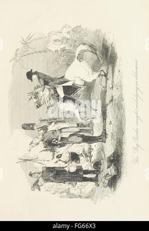Tom Burke of Ours ist ein Vintage-Roman von Phiz, der die Abenteuer von Tom Burke erzählt, einem jungen Mann, der das Leben im England des 19. Jahrhunderts navigiert. Die Illustrationen ergänzen die Geschichte und verleihen der Erzählung von sozialer und persönlicher Entwicklung eine visuelle Tiefe. Stockfoto