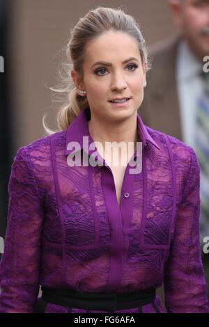 Joanne Froggatt gesehen kommen in den ABC-Studios für Jimmy Kimmel Live mit: Joanne Froggatt Where: Los Angeles, California, Vereinigte Staaten von Amerika bei: 11. Januar 2016 Stockfoto