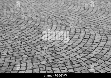 Gekachelte Pflaster, schwarzen und weißen Hintergrundbild Stockfoto