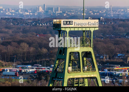 Cola Bergwerk Prosper Haniel, Bottrop, Deutschland, gewundenen Turm, letzte Bergwerk im Ruhrgebiet, schließt im Jahr 2018 Stockfoto