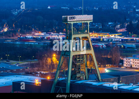 Cola Bergwerk Prosper Haniel, Bottrop, Deutschland, gewundenen Turm, letzte Bergwerk im Ruhrgebiet, schließt im Jahr 2018 Stockfoto