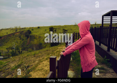 Allein Frau Stockfoto