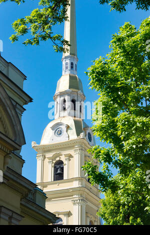 Der Glockenturm der Kathedrale St. Peter und Paul, Zayachy Insel, Sankt Petersburg, Nordwesten, Russische Republik Stockfoto