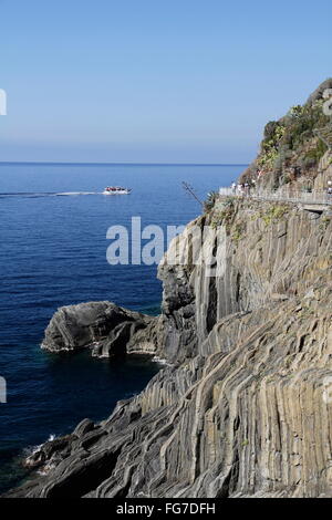 Geographie/Reisen, Italien, Ligurien, Cinque Terre, Via del Amore, "Blauen Weg", Additional-Rights - Clearance-Info - Not-Available Stockfoto