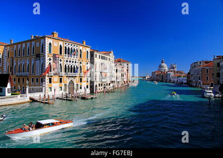 Geographie/Reisen, Italien, Venetien, Venedig, Canal Grande, Palazzo Franchetti Cavallo, Salute Kirche, Blick von der Accademia Brücke, Additional-Rights - Clearance-Info - Not-Available Stockfoto