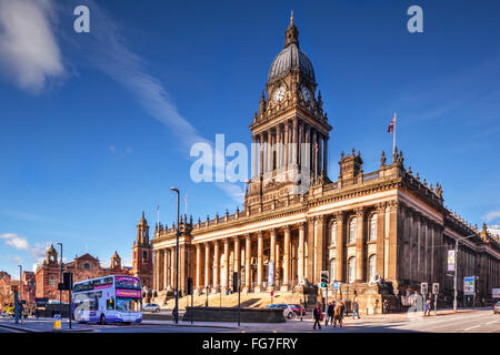 Leeds Town Hall, Headrow, Leeds, West Yorkshire, England, Vereinigtes Königreich Stockfoto