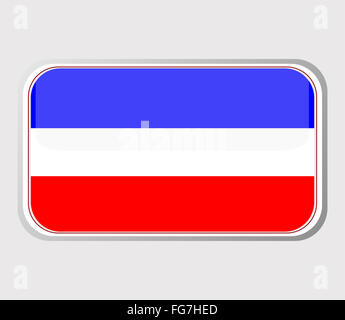 Flagge von Serbien-Montenegro in Form. Vektor Stockfoto