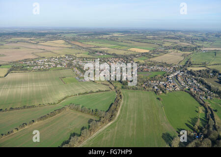 Eine Luftaufnahme von Kent Dorf von Lyminge Stockfoto