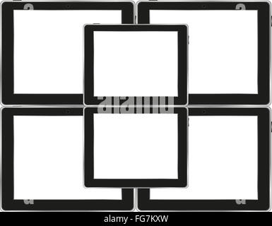 Vektor Tablet pc mit leeren weißen Bildschirm und schwarzem Rahmen Stockfoto