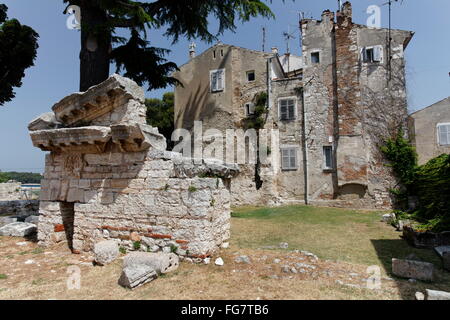 Geographie/Reisen, Kroatien, Istrien, Porec, Forum Romanum, Ruine, Additional-Rights - Clearance-Info - Not-Available Stockfoto