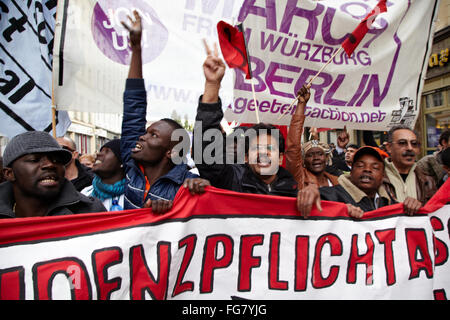 Asylbewerber Demo In Berlin Stockfoto