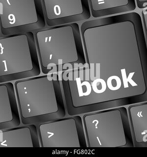Buch-Taste auf der Computertastatur Stockfoto