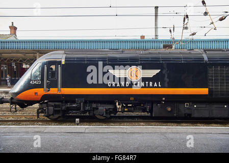 Grand Central Railway Zug an der Doncaster Station, SOuth Yorkshire, Nordengland Stockfoto