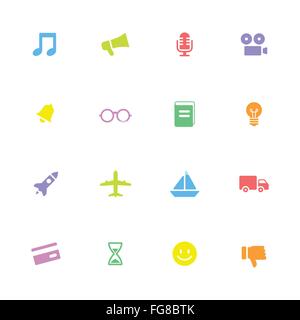 [EPS10] Symbolsatz bunte einfache flache 5 Stock Vektor