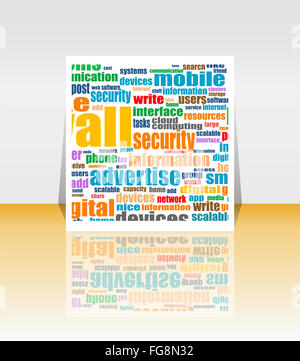 Social Media Marketing - Wortwolke - Flyer oder Decken-Design Stockfoto