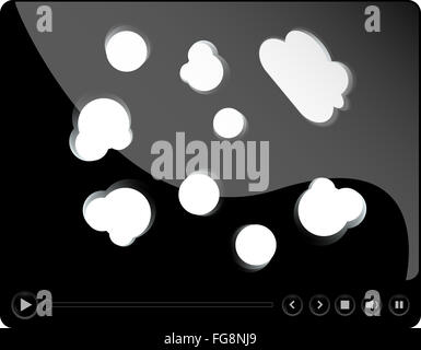 Film-Medien-Player-Schnittstelle mit leeren weißen Wolke Stockfoto