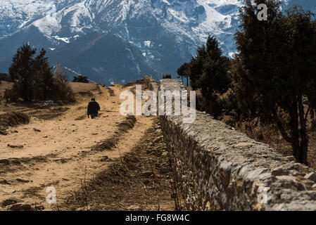 Namche Bazar, Nepal. 18. Februar 2016. Die Everest und Khumbu-Region ist mit Fug und Recht das berühmteste aller Trekking- und Mountainbike-Regionen. Befindet sich in Ost-Nepal, bietet die Everest-Region ein breites Spektrum für viele Touristen erlebt. Tourismus ist von großer Bedeutung für das Wohlbefinden der Menschen in der Region zu sein, wie es Arbeitsplätze bringt und Menschen können Löhne verdienen anerkannt. Bildnachweis: Velar Grant/ZUMA Draht/Alamy Live-Nachrichten Stockfoto