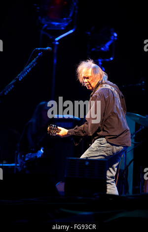 Neil Young beim Glastonbury Festival 2009, Somerset, England, Vereinigtes Königreich. Stockfoto