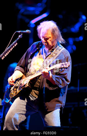 Neil Young beim Glastonbury Festival 2009, Somerset, England, Vereinigtes Königreich. Stockfoto