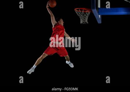 Basketball-Spieler in Aktion Stockfoto