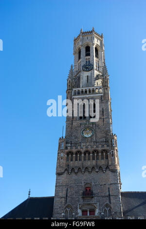 Blick auf den Glockenturm in Brügge-Westflandern-Belgien Stockfoto