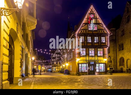 Geographie/Reisen, Deutschland, Sachsen-Anhalt, Quedlinburg, Cafe am Markt, Weihnachten, Additional-Rights - Clearance-Info - Not-Available Stockfoto