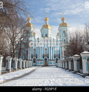 St. Nikolaus-Marine-Kathedrale im Winter. Sankt-Petersburg. Russland Stockfoto