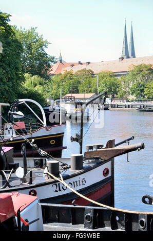 Berlin, Museumhafen, Fischerinsel Stockfoto