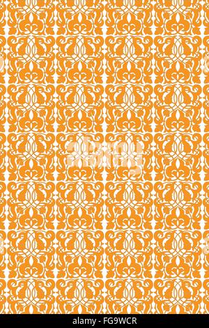 Nahtlose Vintage Blumenmuster in Orange, isoliert auf weiss Stock Vektor