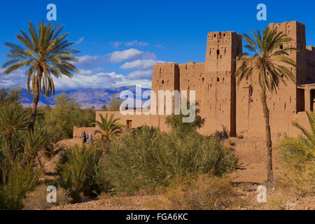 Alten Kasbah, Skoura, Ouarzazate Region, Marokko, Afrika. Stockfoto