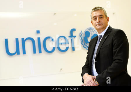 Rom, Italien. 10. Februar 2016. Generaldirektor der Unicef Italien, Paolo Rozera, fotografiert in Rom, Italien, 10. Februar 2016. Foto: Angelika Warmuth/Dpa/Alamy Live News Stockfoto