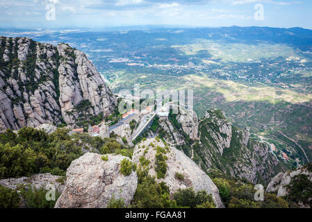 Benediktiner Abtei Santa Maria de Montserrat am Berg Montserrat in Monistrol de Montserrat, Katalonien, Spanien Stockfoto