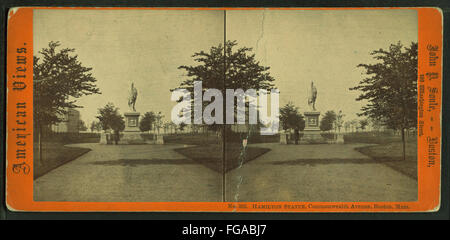 Hamilton-Statue, Commonwealth Avenue, Boston, Mass, durch Soule, John P., 1827-1904 Stockfoto