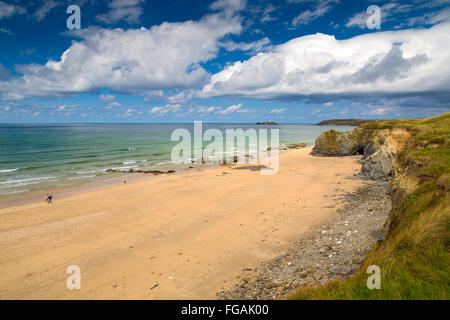 Gwithian Strand und Godrevy Cornwall; UK Stockfoto