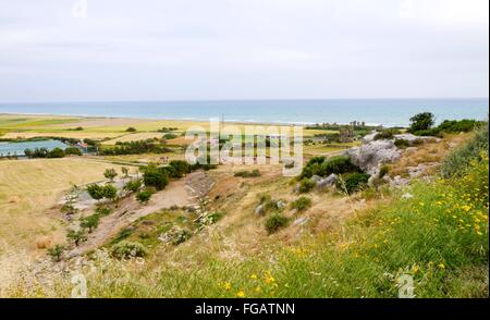 Die Arcaeological Site von der antiken Stadt Kourio befindet sich in dem Bezirk von Limassol, Zypern. Ein Blick auf den alten Stockfoto