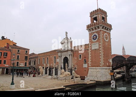 Porta Magna (große Tor), Arsenale, Campo Arsenale, Castello, Venedig, Veneto, Italien, Adria, Europa Stockfoto