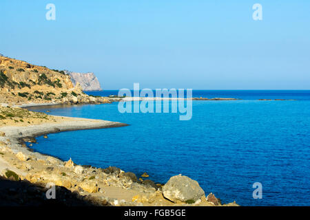 Griechenland, Kreta, Paleochora, Landschaft Und Strand starke von Paleochora. Stockfoto