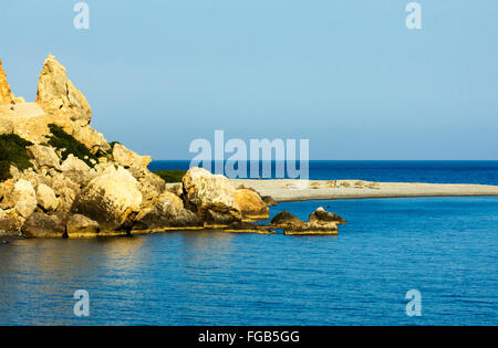 Griechenland, Kreta, Paleochora, Landschaft Und Strand starke von Paleochora. Stockfoto